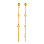 24K GOLD BLUE GEMSTONE BAR REYNA EARRINGS