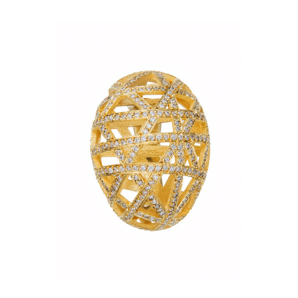 18K GOLD PAVÉ DIAMOND LACE RING